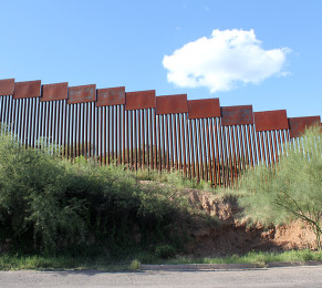 The fence to the sky: the 18' high fence between Nogales, Sonora and Nogales, AZ.